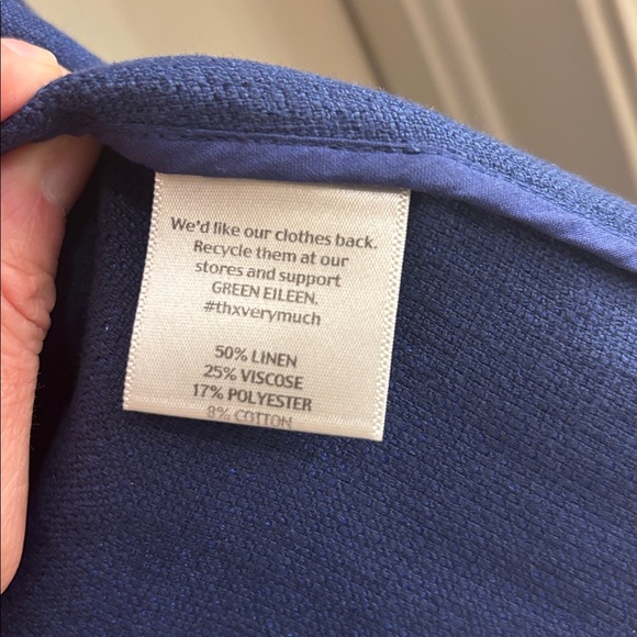 Eileen Fisher Set Linen Open Blazer Silk Cami - Picture 3 of 6